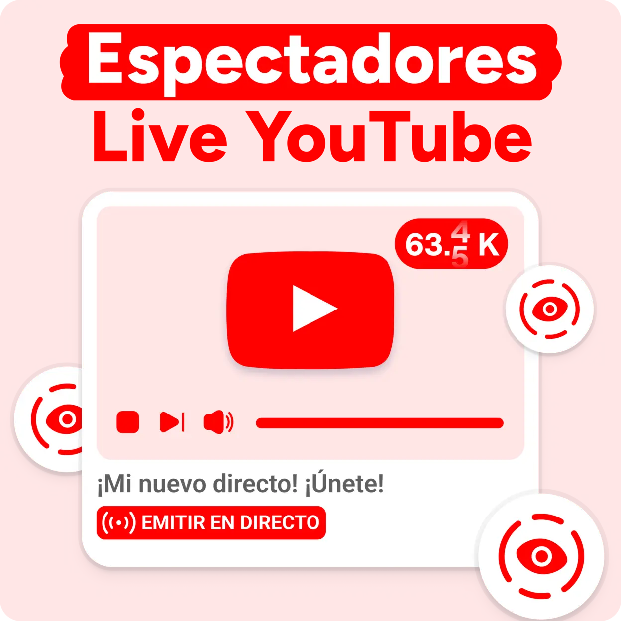 Comprar espetadores YouTube Live Mockup