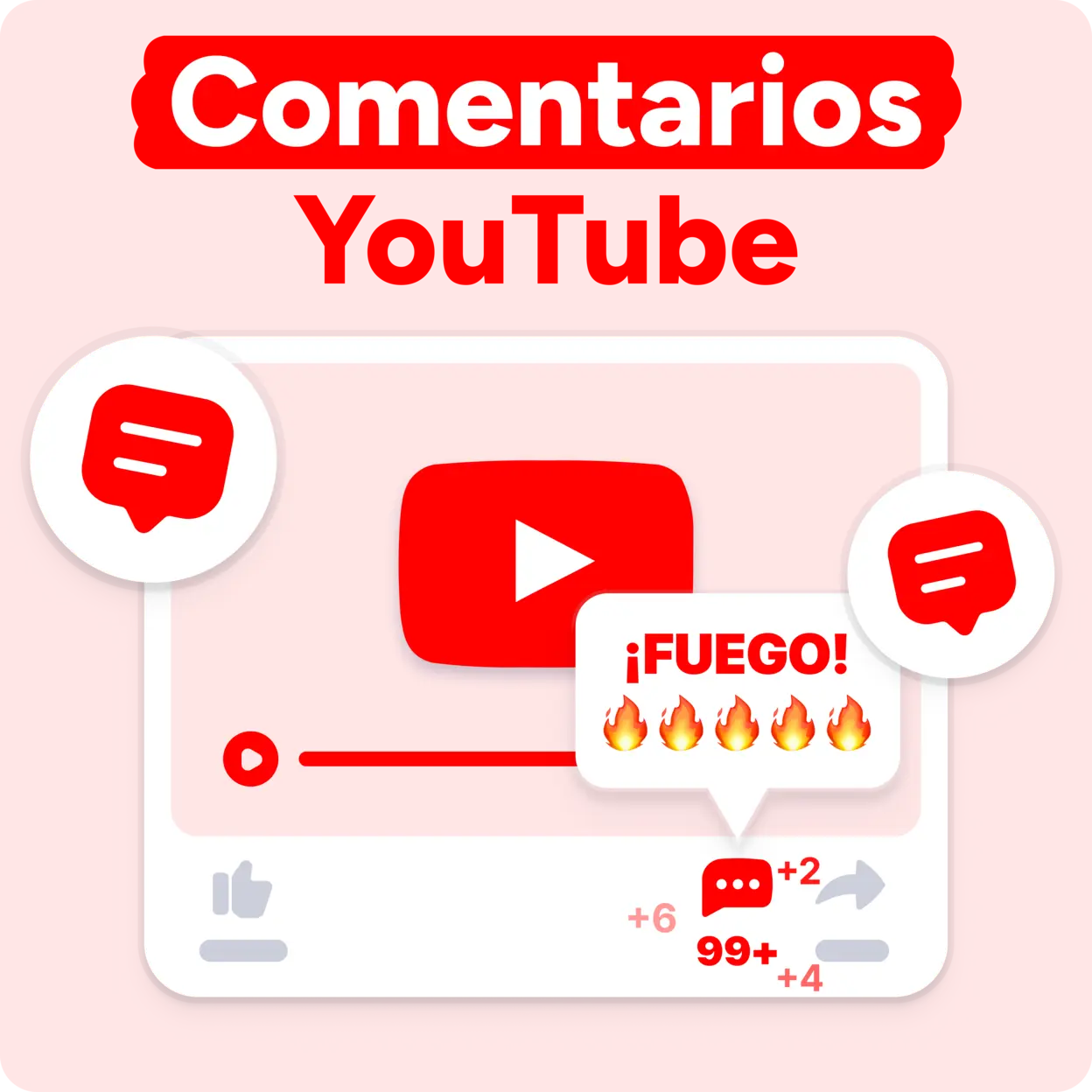 Comprar comentários de YouTube Mockup