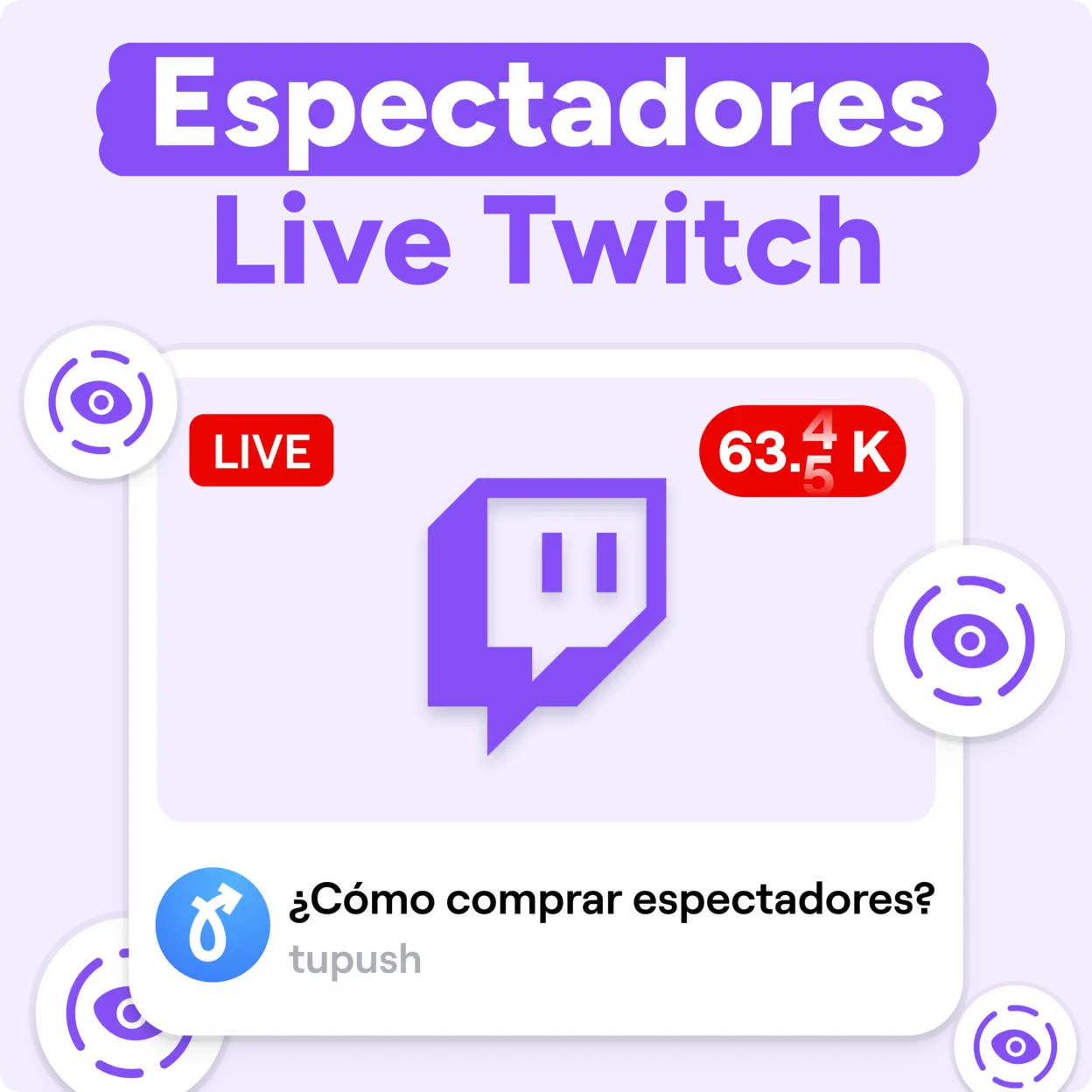 Comprar espetadores Twitch Live Mockup