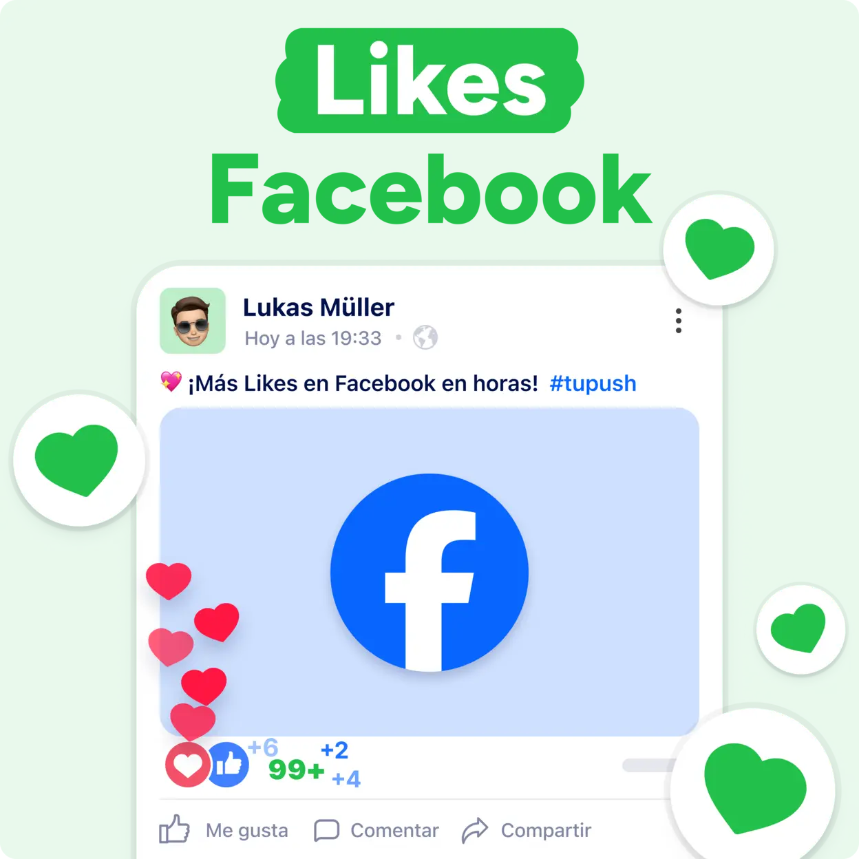 Comprar gostos de Facebook Mockup